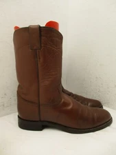 Justin Classic Brown Roper Style 3404 Pull On Cowboy Boots Mens Size 9 B