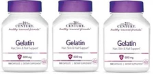 21st Century Gelatin 600mg 100 Capsules each *Three Pack*