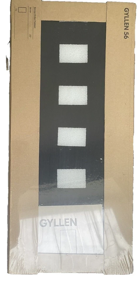 宜家 GYLLEN 56 玻璃灯面板盖壁灯 22 英寸现代黑色白色新品 — 第 2/4 张图片