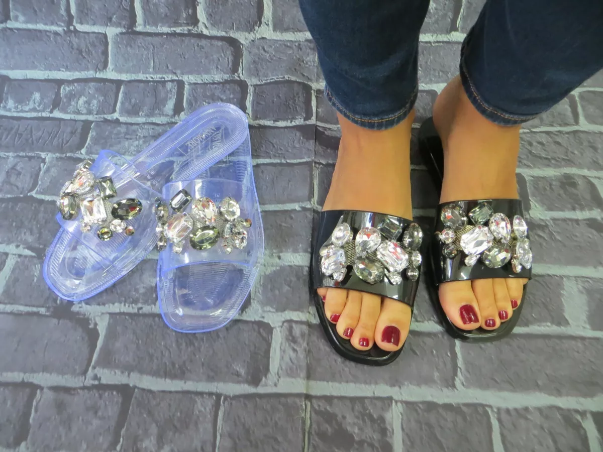 ANN MORE CICERO Jelly Sandal Women Jelly shoes Rhinestone GEM