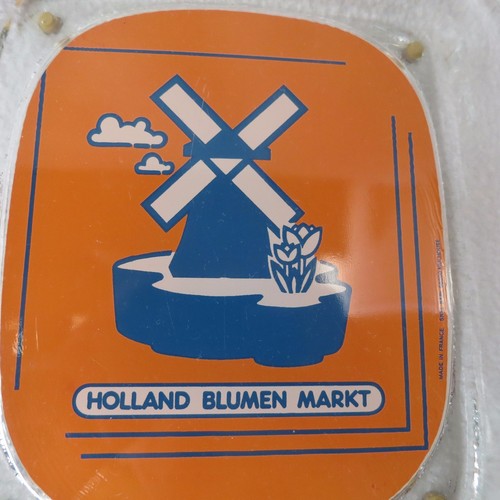 Werbe-Zahlteller Glas Holland Blumen Markt Werbung Geldteller made in France - Picture 2 of 7