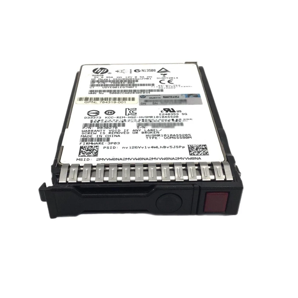 HP 920GB ~ 1TB SAS SSD 746844-002 2.5 Server SSD HSSC0920S5xnFMRI w/ Caddy - Image 2 of 4