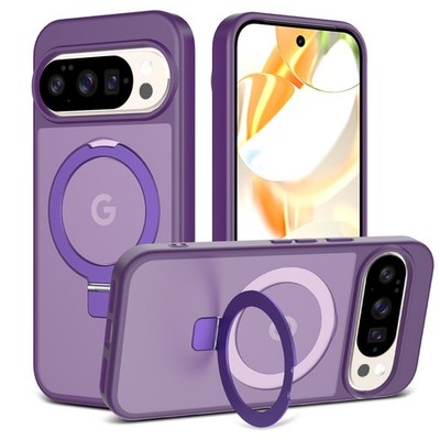 For Google Pixel 9/9 Pro/9 Pro XL Magnetic Slim Shockproof Ring Kickstand Case