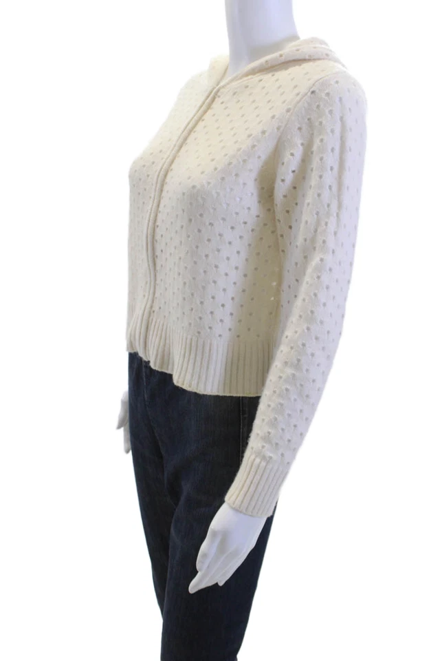 Sudaderas con capucha The Cashmere Project para mujer cachemir a lunares cremallera completa beige talla XS Foto 2 de 4
