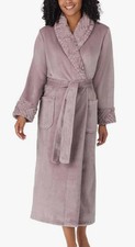 Carole Hochman Ladies Plush Robe Silky soft Midweight Large Lavender Grey