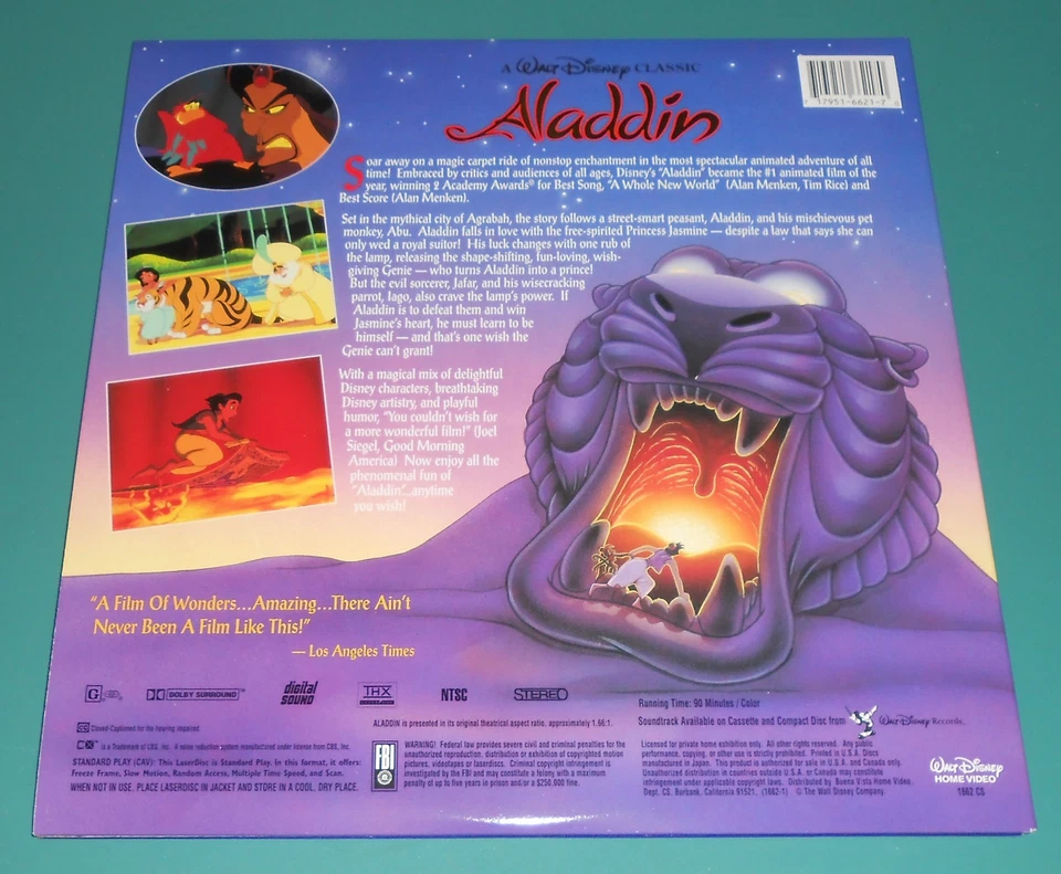 Disney Laserdisc Lot James Giant Peach Aladdin Toy Story Lion King Dumbo Kids - Imagem 3 de 4