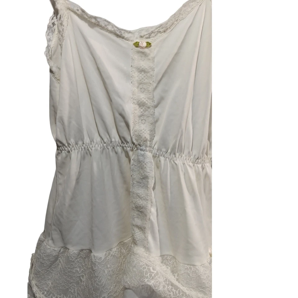 Her Majesty Girl's Vintage Lace Ruffle Slip Dress White Size 10 Cottagecore - Image 2 of 4