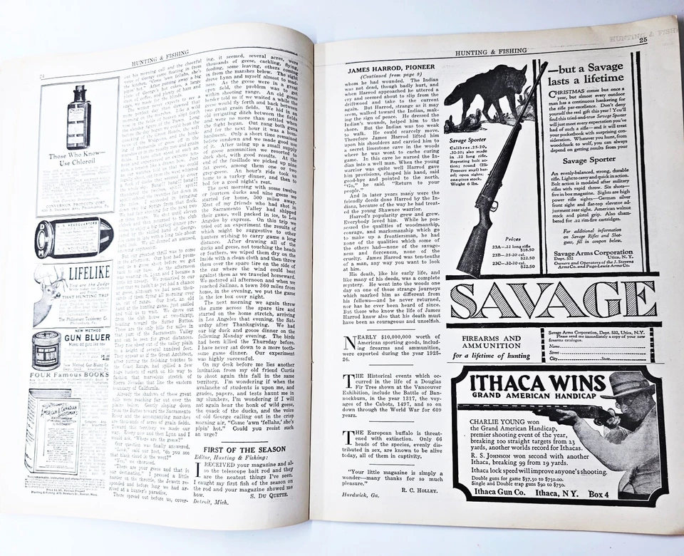 Hunting And Fishing Magazine Dec 1926 Fishing Hunting Lures Guns Camping Old Ads - Image 4 of 4