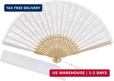 Lace Handheld Chinese Folding Fan Bamboo Silk Folding Fan for Women Wedding Deco