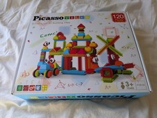 PicassoTiles PTB120 Bristle Shape 3D Building Blocks - 120pcs Complete Set