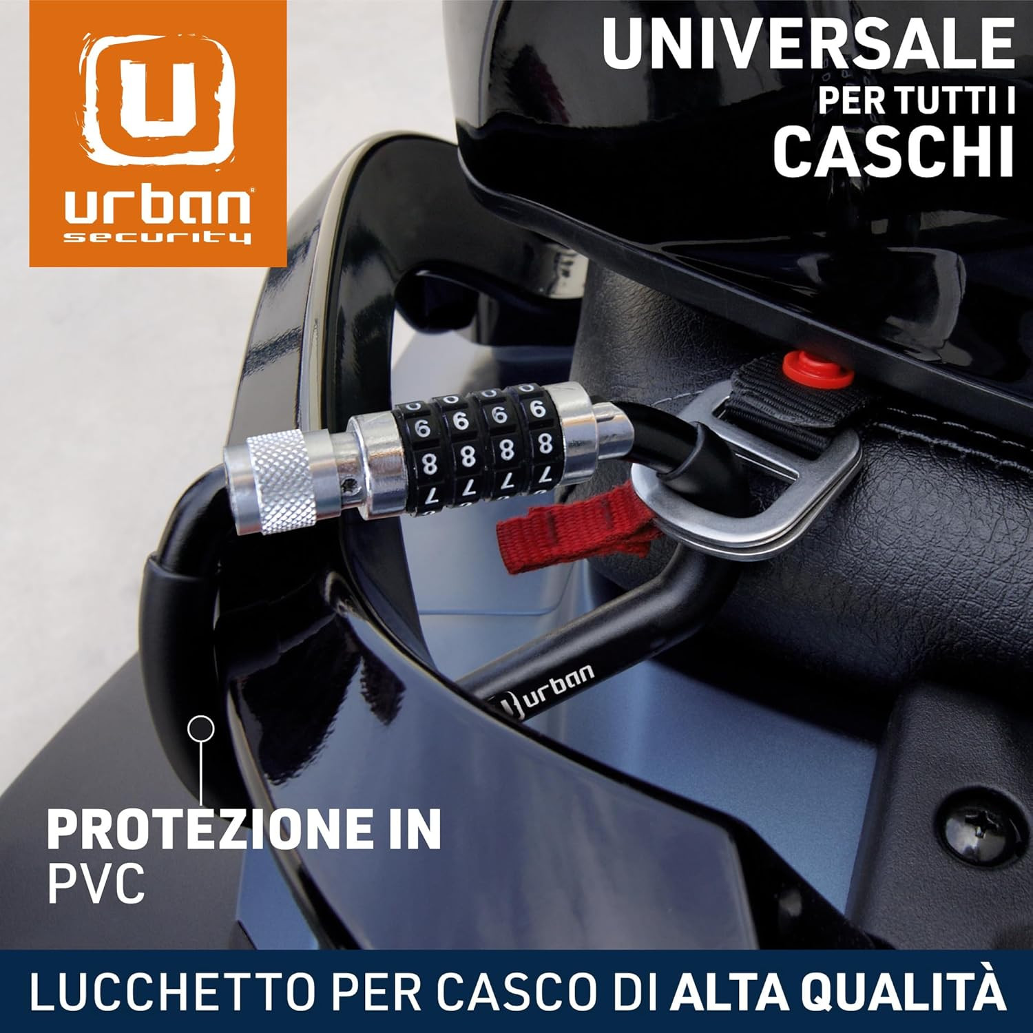 Lucchetto Casco Moto UR140: Design Compatto e Sicurezza Smart - 2