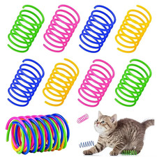 12 Pcs Cat Spring Toys for Indoor Cats, Colorful Durable Plastic Spring Coils