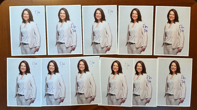 11 Autogramme PETRA GÖSSI-Politikerin SCHWEIZ-FDP-Konvolut-Sammlung-signiert