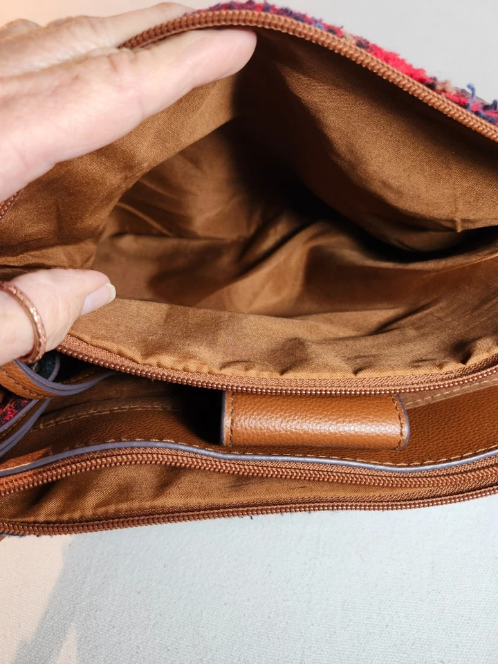 HERMOSO BOLSO DE HOMBRO PLAD ROJO Y AZUL PARA MUJER Foto 4 de 4