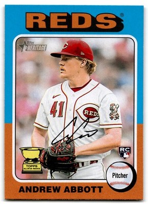 2024 Topps Heritage Andrew Abbott Rookie Cincinnati Reds #470