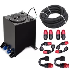 2.5 Gallon Aluminum Fuel Cell Gas Tank+cap+level Sender+AN10 Nylon Fuel Line Kit