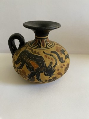 Vintage Copy Greek Vase Ceramic Ancient Pottery Greece Hand Painted/Handcrafted