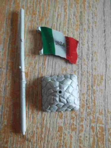 1950's MARX Alamo Playset tin  Flag, Pole, and Base