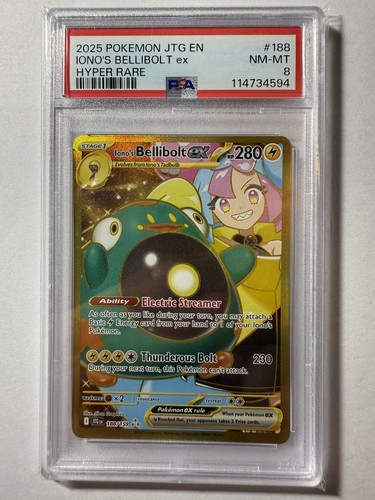 Iono's Bellibolt ex graded PSA 8 for sale on eBay