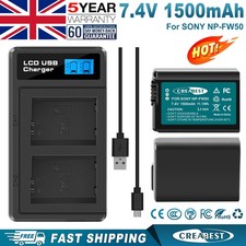 2x NP-FW50 batteria e doppio caricatore per Sony Alpha 5100 NEX-3 A7II A7RII 6300 6000