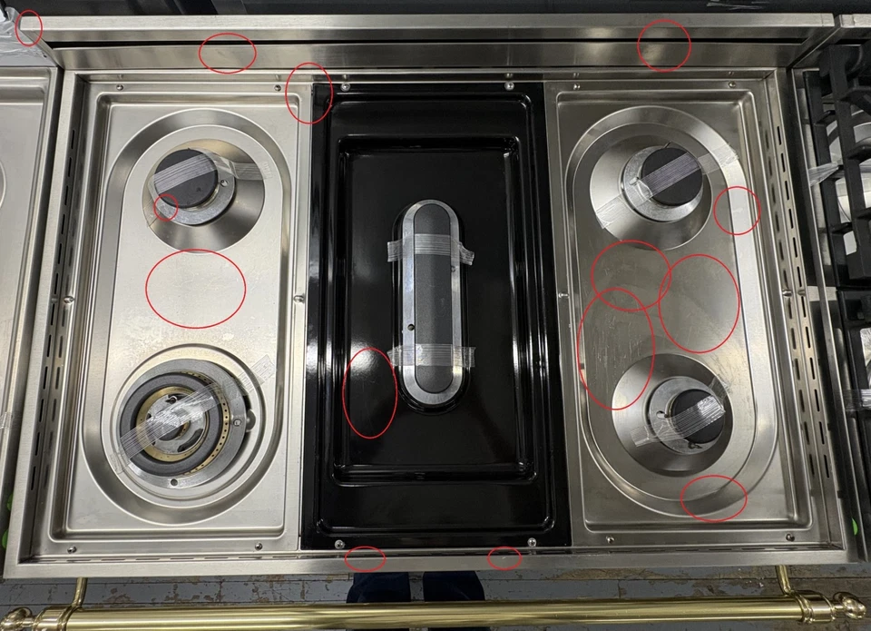 Ilve Nostalgie Collection UPN90FDMP/B 36 pulgadas independiente doble rango de combustible Foto 3 de 4