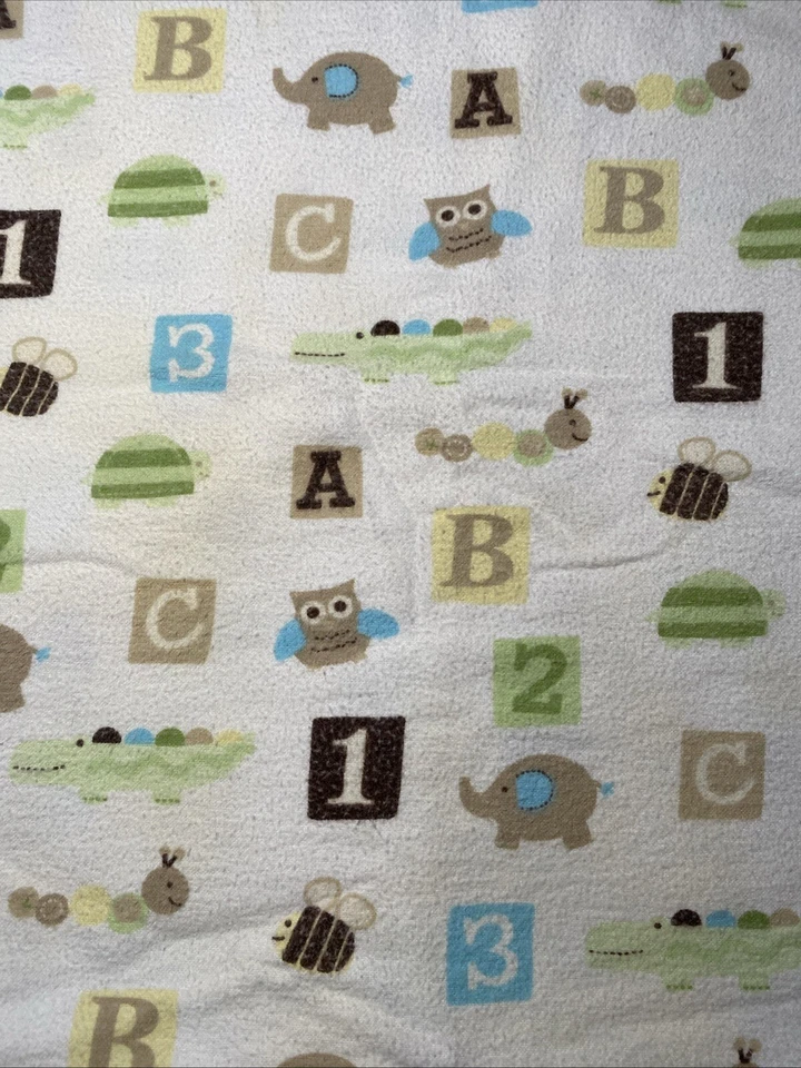 Cobertor Circo ABC 123 animais flanela swaddle macio bebê recepção alvo 28"x29" - Imagem 4 de 4