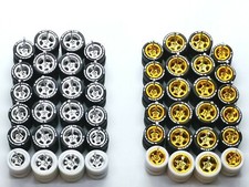 Hot Wheels MICHELIN Gummireifen 24 Sätze 5 Speichen 12mm +10mm (Gold + Chrom)