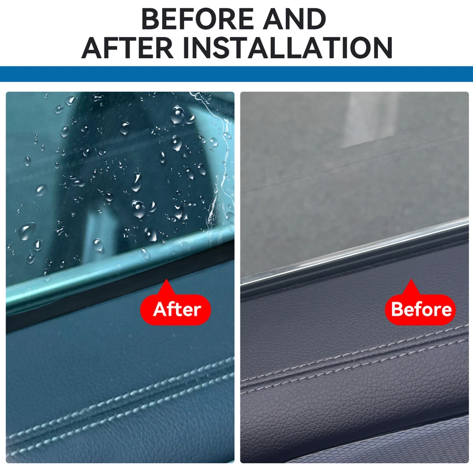 V Shape Car Door Side 4 Window Trim Edge Moulding Weatherstrip Rubber Seal Strip - Image 4 of 4