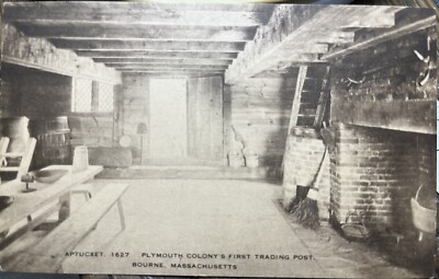 1959 Bourne MA Plymouth Colony First Trading Post Postcard Vintage ...