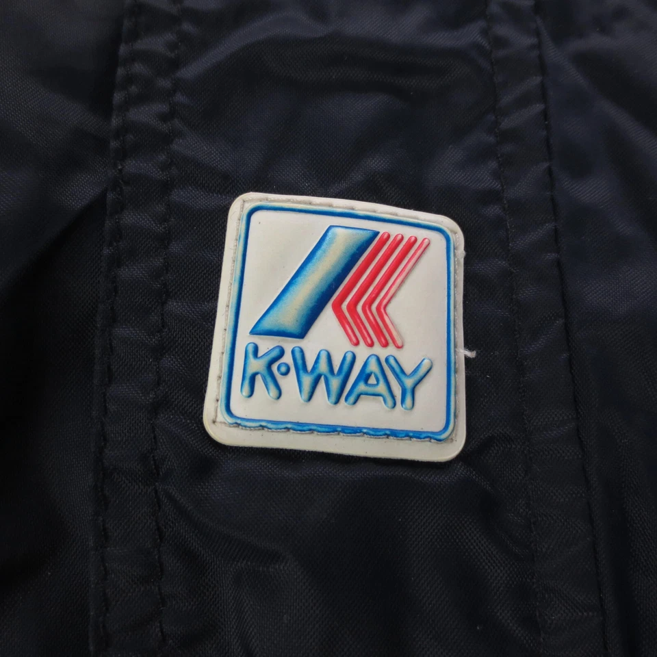 Imperméable Capuche Oversized Vintage 90s K-Way Homme L Bleu Nylon - Photo 2/4