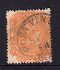South Australia 'Port Vincent' F1 postmark on 2d.orange DLR. Rare and rated R.