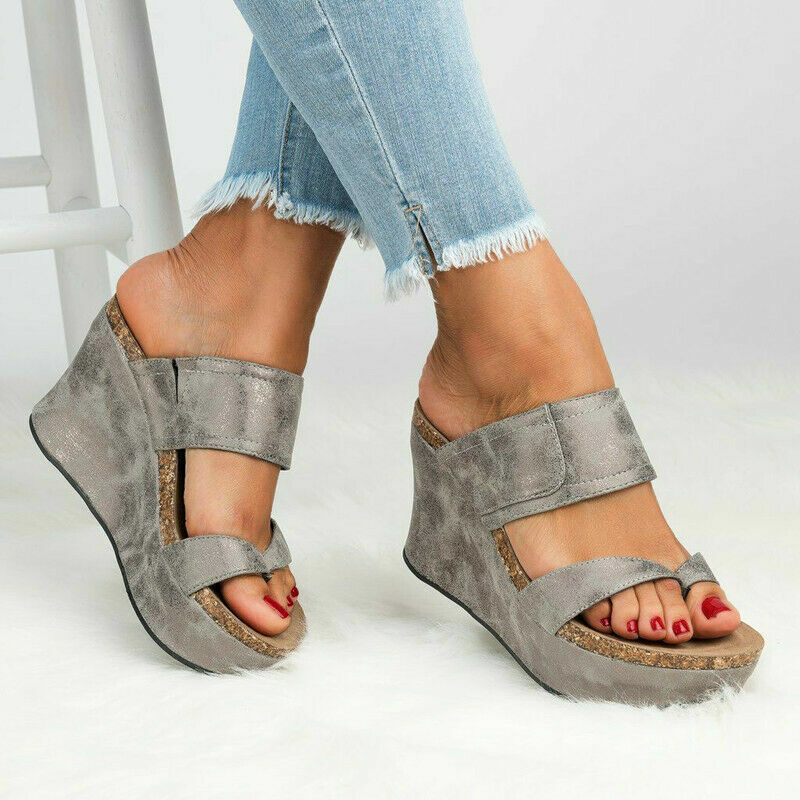 Womens Platform Wedge High Heels Sandals Ladies Summer Flip Flops Shoes  Size New: купить с доставкой из США, цена 3 492 руб - (403714374642)