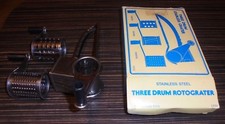 food veggie grater, 3 drum rotograter, grinder, cutter, chopper, stainless