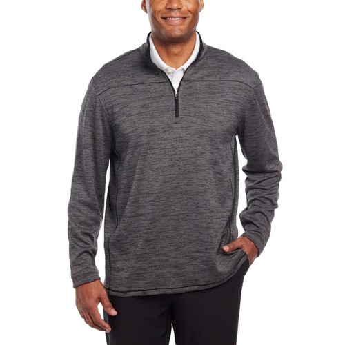 Pebble Beach Men's Quarter Zip, 4-Way Stretch, GRAY XL - Picture 2 of 2