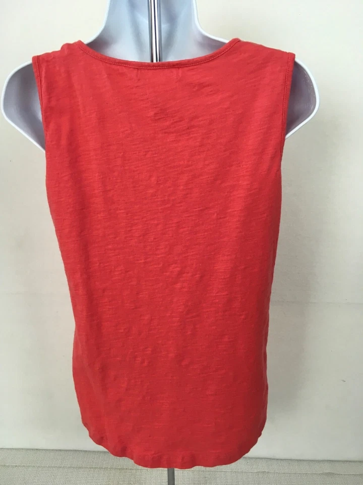 Top Lizwear para mujer talla S coral con ribete de encaje blanco en el escote sin mangas Foto 4 de 4
