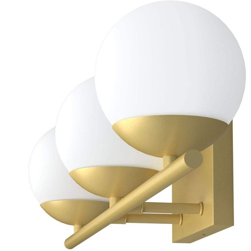 Farmhouse Bathroom Vanity Wall Light Fixture Industrial Rustic Milk White + Gold - 第 12/12 張圖片