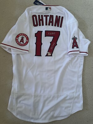 Shohei Ohtani Autographed Authentic Home Angels Jersey In Kanji