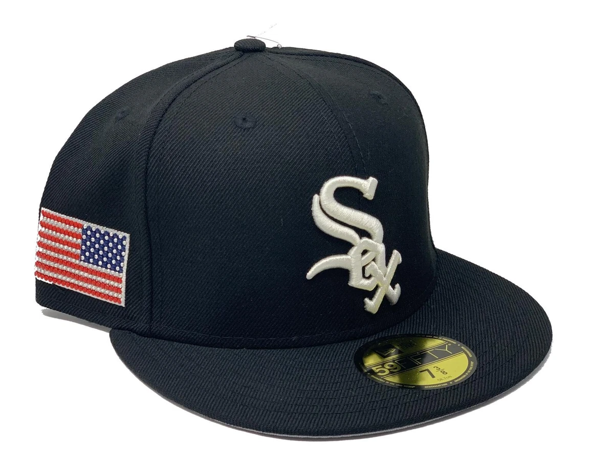SWAROVSKI x New Era CHICAGO WHITE SOX HAT 7 1/8 USA Flag New Era