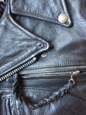 DKNY Vintage Leather Black Biker Motorcycle Painted Club DKNY Vintage Leather Black Biker Motorcycle Painted Club