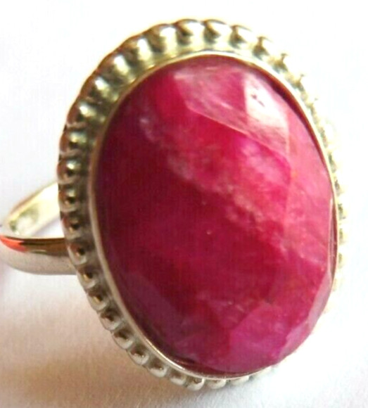 Bague en rubis véritable et argent massif 925 de taille 54 pour femme