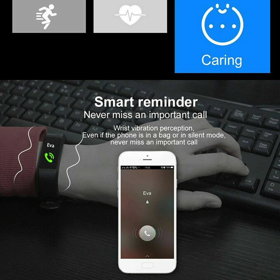 Smart Uhr Fitness Aktivität Tracker Schritt Für Bluetooth Sport Android IPHONE - Bild 4 von 4