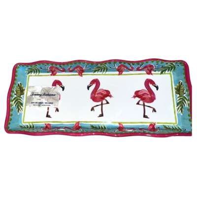 Tommy Bahama Pink Flamingo Serving Tray Melamine