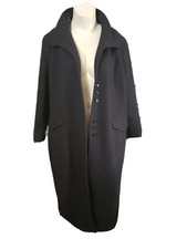 Vintage Silhouettes Women's Black Wool Trench Coat Size 24w