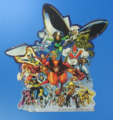 1990 X-Men Mega Sticker 10" x 10" Comic Images Vintage Arthur Adams Marvel