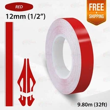 RED 1/2" 12mm Roll PIN STRIPE Car Model Bike Streamline TAPE Decal Vinyl Sticker