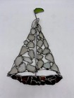 Vintage Leaded Recycled Stained Glass Window Hanging Sun Catcher Sailboat 11.5”