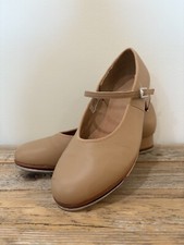 Bloch Techno Tap Tan Leather Mary Jane Dance Shoes Size 8 EUC