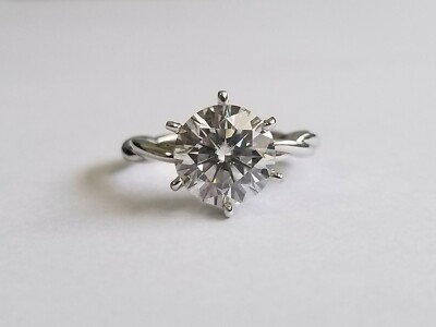2.00 Carat Moissanite Twist Design Solitaire Ring (Charles & Colvard) 