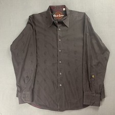 Robert Graham Shirt Mens XL Black Long Sleeve Flip Cuff