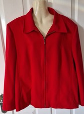 Berkertex Bright Red Zip Up Jacket, Size 20